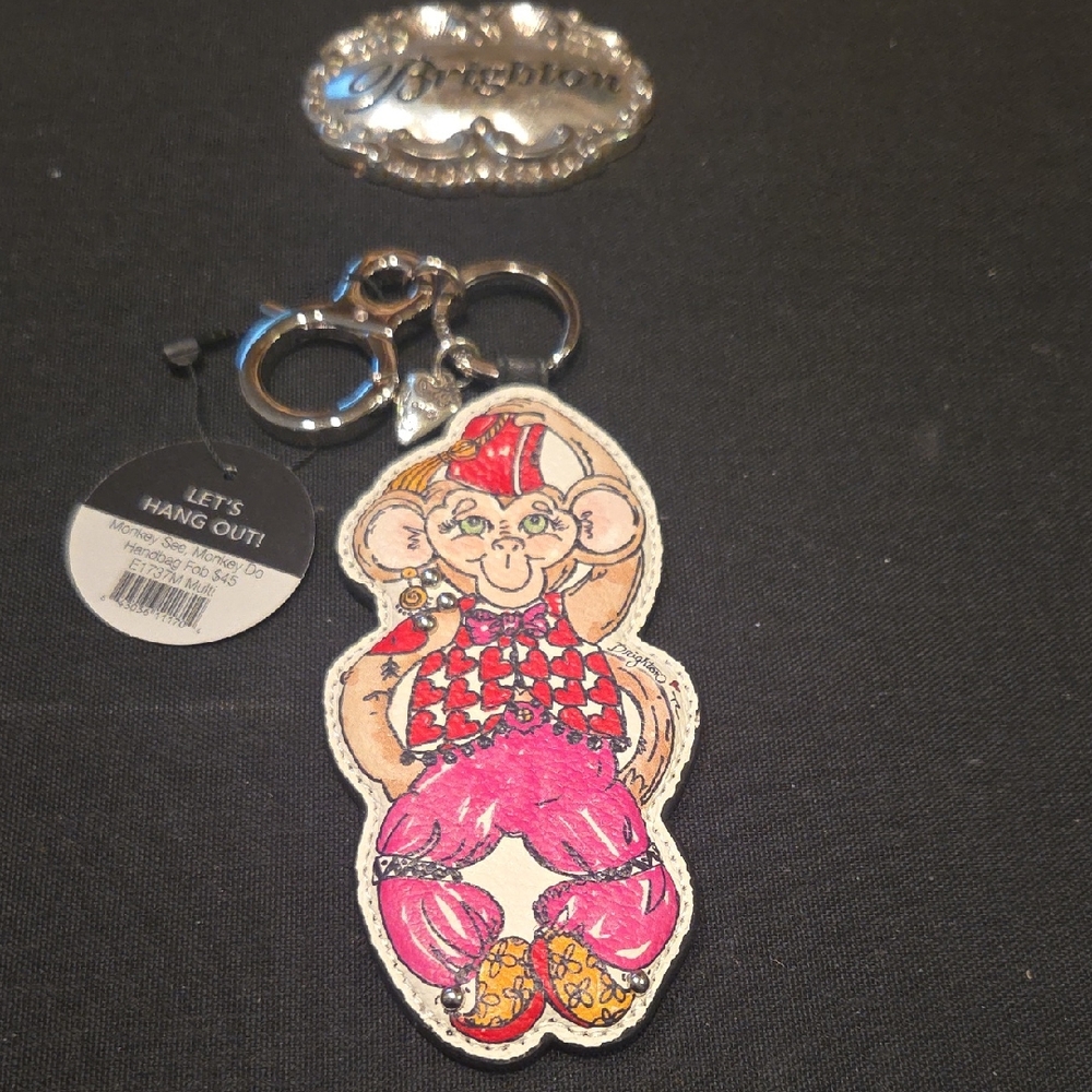 Brighton Pink and Red Monkey Keychain